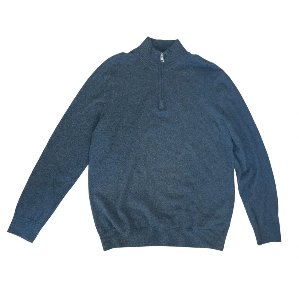 Hawker Rye Cotton Cashmere 1/4 Zip‎ Pullover Sweater SZ: Medium
